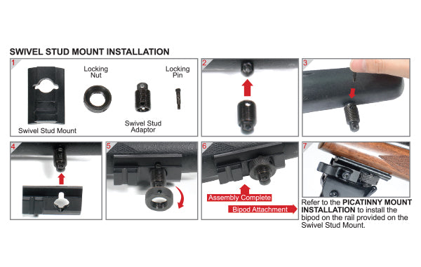 UTG® Shooter's Bipod, Quick Detach, 15,7 - 17 cm (6.2"-6.7")