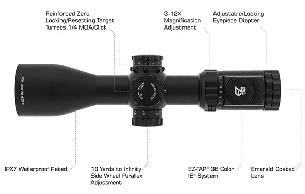 UTG® OP3 3-12X44 30mm Compact Scope