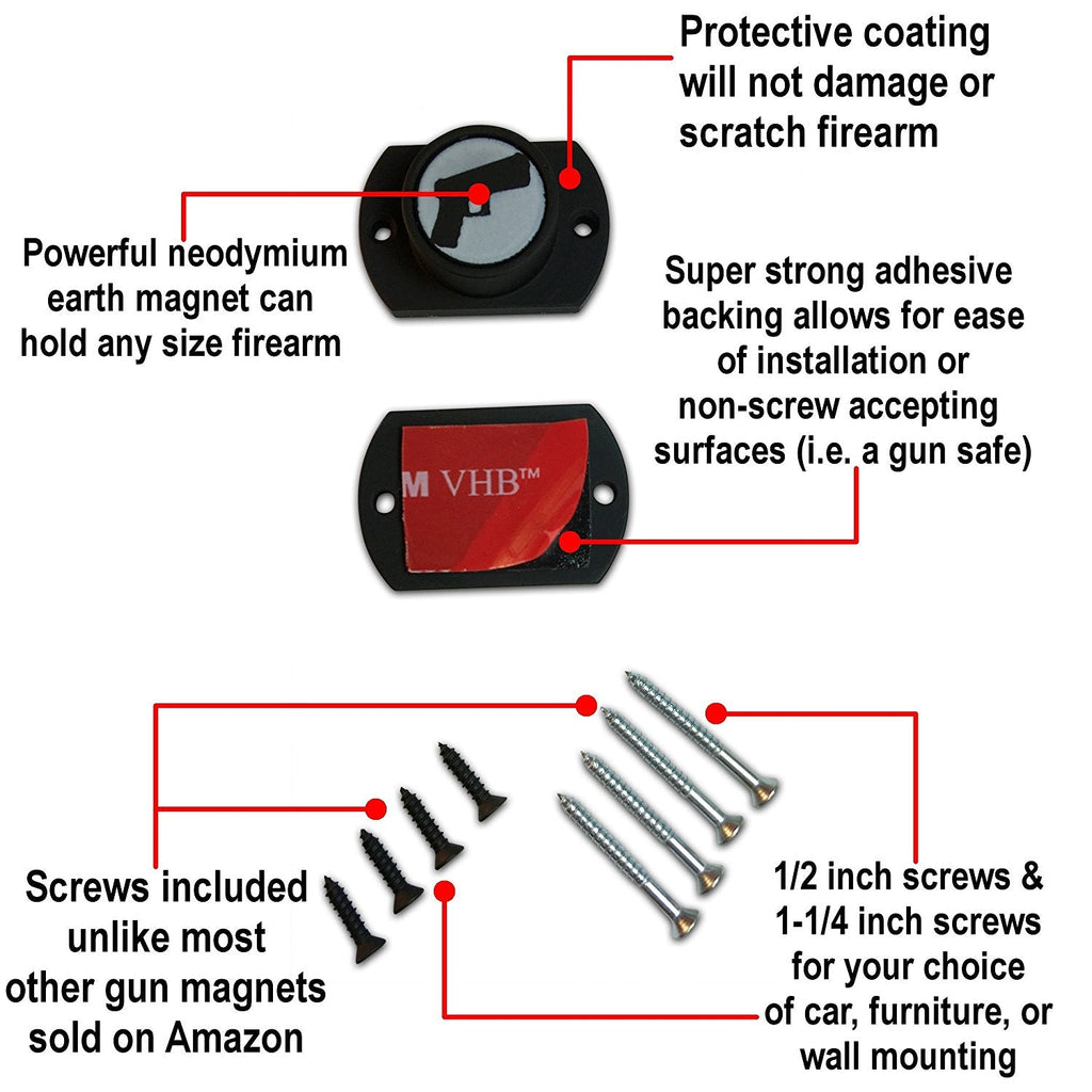 Gun Magnet with Adhesive Backing