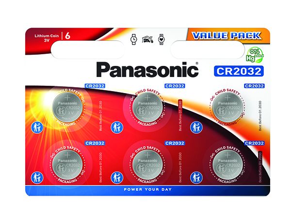 Panasonic CR2032 Litiumbatteri (6 stk)