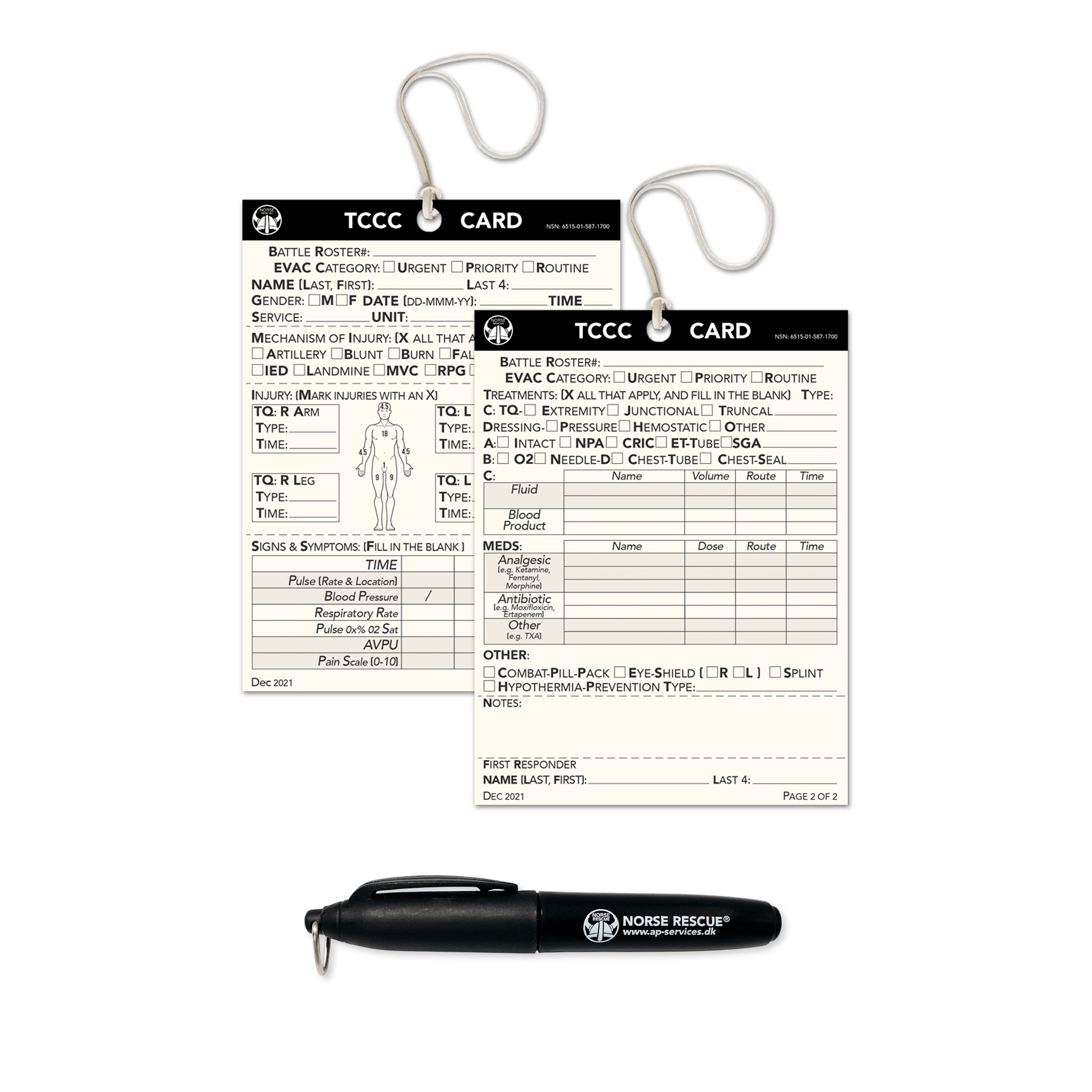 TCCC Card & Pen Kit - Norse Rescue